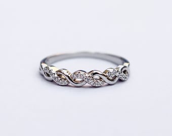 Sterling Silver White Topaz Ring/ Engagement Ring/ White Topaz Ring/ 6 3/4 US 925 Sterling Silver Solitaire Ring/Minimalist White Topaz Ring