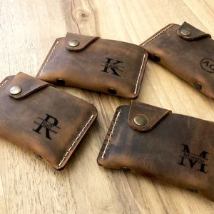 Cartera de cuero, cartera de cuero minimalista, cartera de cuero, billetera unisex, billetera de tarjeta de crédito