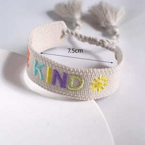 BE KIND, BESTIES, Dream, Lucky Embroidered Tassel Bracelet, Girl's Accessories, Bracelet, Friendship Bracelet, Gift image 2