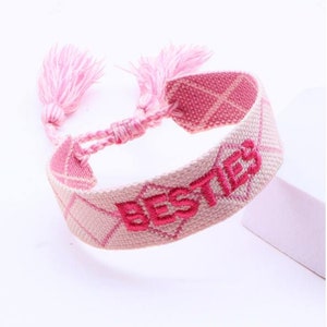 BE KIND, BESTIES, Dream, Lucky Gesticktes Quastenarmband, Mädchenzubehör, Armband, Freundschaftsarmband, Geschenk Bild 4