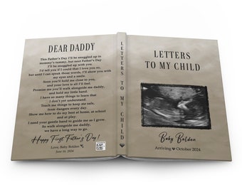 Personalized Father's Day Journal, Ultrasound Memory Book, Letters To My Child Keepsake