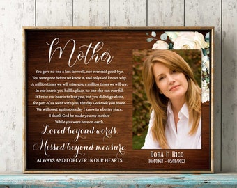 Loss of Mother Memorial Gift for daughter Memorial Frame Symphaty Gift Mom Remembrance Gift Mother Memorial Gift Bereavement Condolence Gift