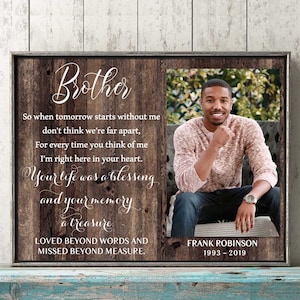 Loss of Brother Memorial Gift Symphaty Gift Loss of Brother Memorial Frame Remembrance Condolence Gift Brother In Memory of Brother keepsake