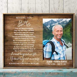 Loss of Brother Memorial Gift Symphaty Gift Loss of Brother Memorial Frame Remembrance Condolence Gift Brother In Memory of Brother keepsake
