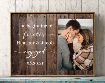 Engagement gift for Couple Personalized Engagement Gift for Couple Engagement Frame Engagement Party Gift Newly Engaged Couple Gift for her