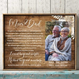 Symphaty Gift Loss of Parents Gift Memorial Frame Parents Remembrance Frame Parents Memorial Gift Mom Dad Bereavement Condolence Grieving