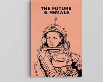 El futuro es cartel de lienzo femenino / impresión feminista / cartel feminista / El futuro es cartel femenino rosa / impresión estética / arte de poder femenino