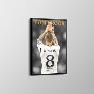 Toni Kroos-poster / CL Champions canvas / Hala Madrid canvas / extra grote muurkunst / Madridista Leyenda decor / voetballegende decor / MD1