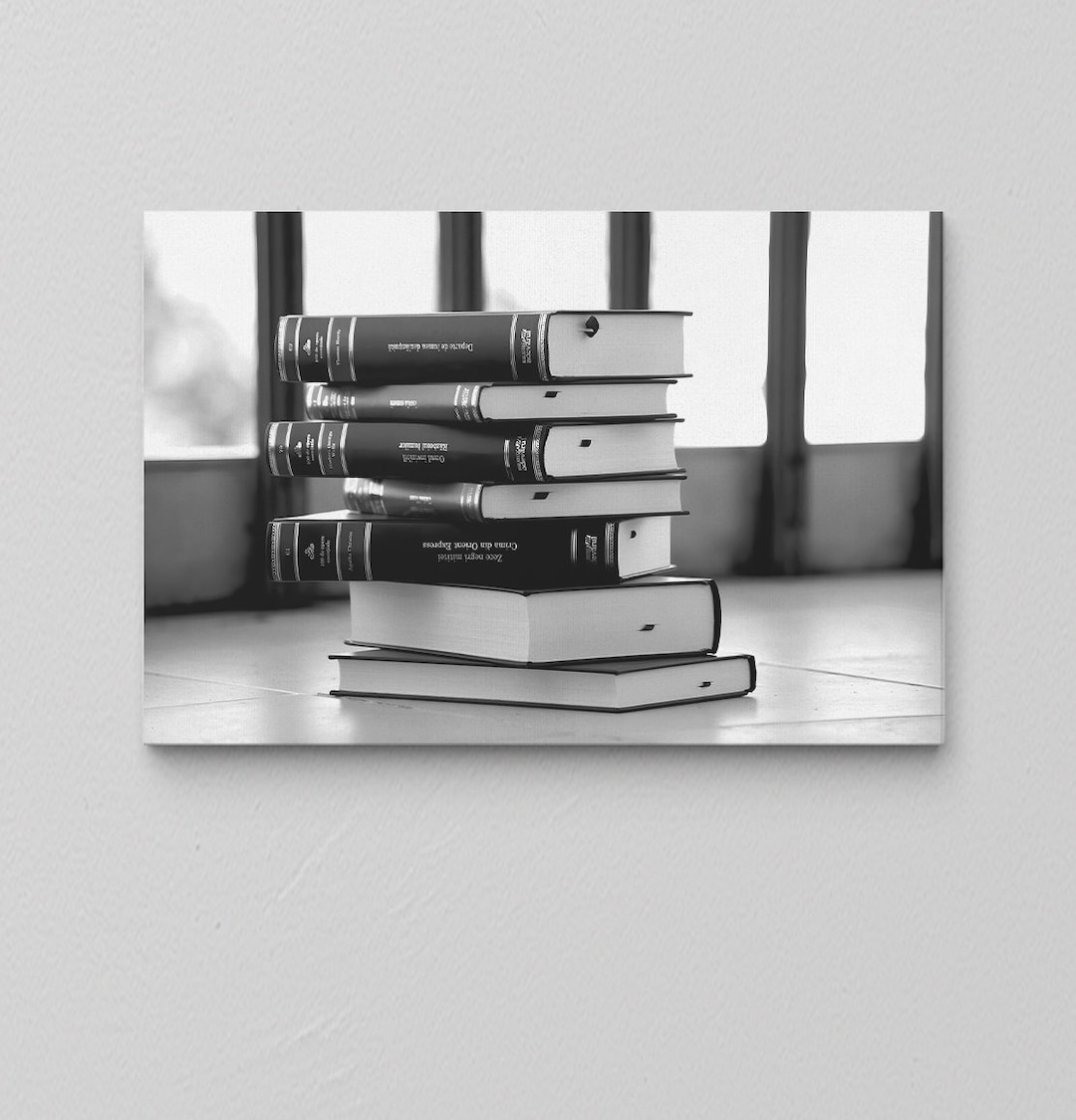 Book Lover Art / Black and White Decor Canvas / Book Artwork / Gift for ...