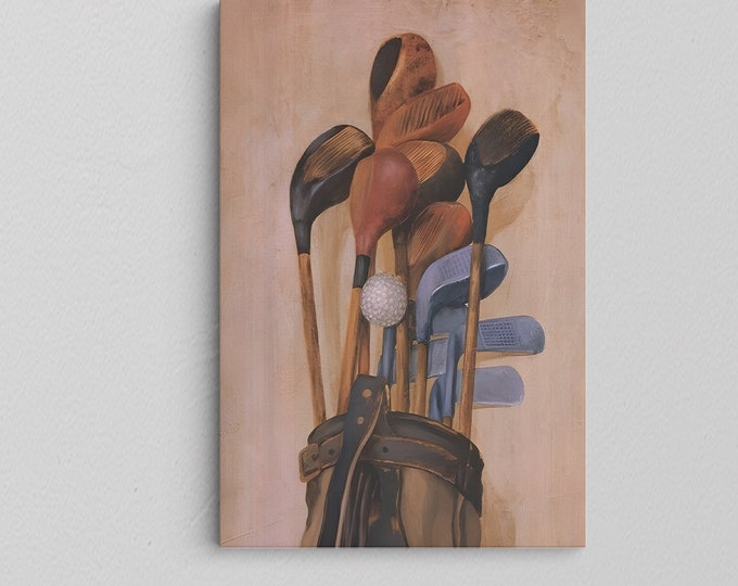 Golf Wall Art / Vintage Golf Print / The Golf Club / Wall Decor / Golf Poster / Golf Decor Art / Golf Gift / Vintage Golf / Canvas or Poster