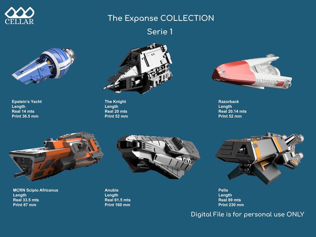 The Expanse Collection 1 - 6 Ships - Sci-fi Model Replica| 3D