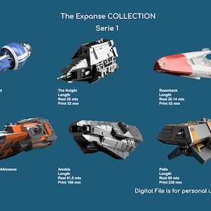 Sci-Fi-modelreplicaset 1 - The Expanse Collection 1 | 3D-model voor 3D-printer | ALLEEN digitaal bestand | Miniatuur | Doe-het-zelf | Ruimtevaartuig | Televisie |