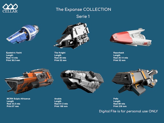 The Expanse Collection 1 - 6 Ships - Sci-fi Model Replica| 3D
