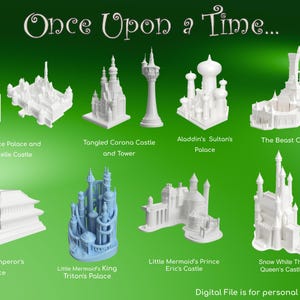 Er was eens: sprookjeskasteel 3D-modellen: 10 geanimeerde filmreplica's (ALLEEN digitale bestanden)