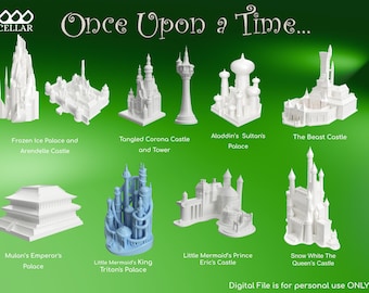 Once Upon a Time - Fairy Tale Castle 3D Models – 10 Animated Movie Replicas (Digital Files ONLY)