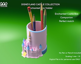 Enchanted Castle Pen Holder 3D Model – DIY Desk Decor (Digital Download