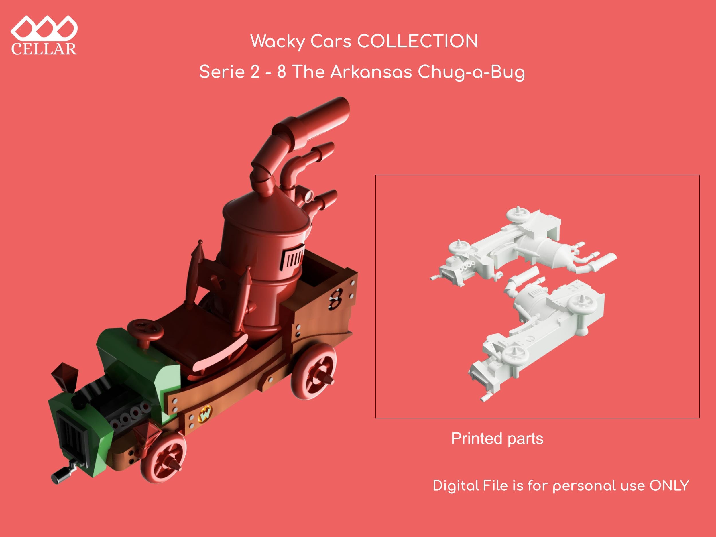 Wacky Races Cars 3D Model – Collection 2, Printer File (digital