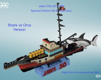 Jaws Orca vs Shark Diorama 3D Model | Action Movie Set (Digital file ONLY)