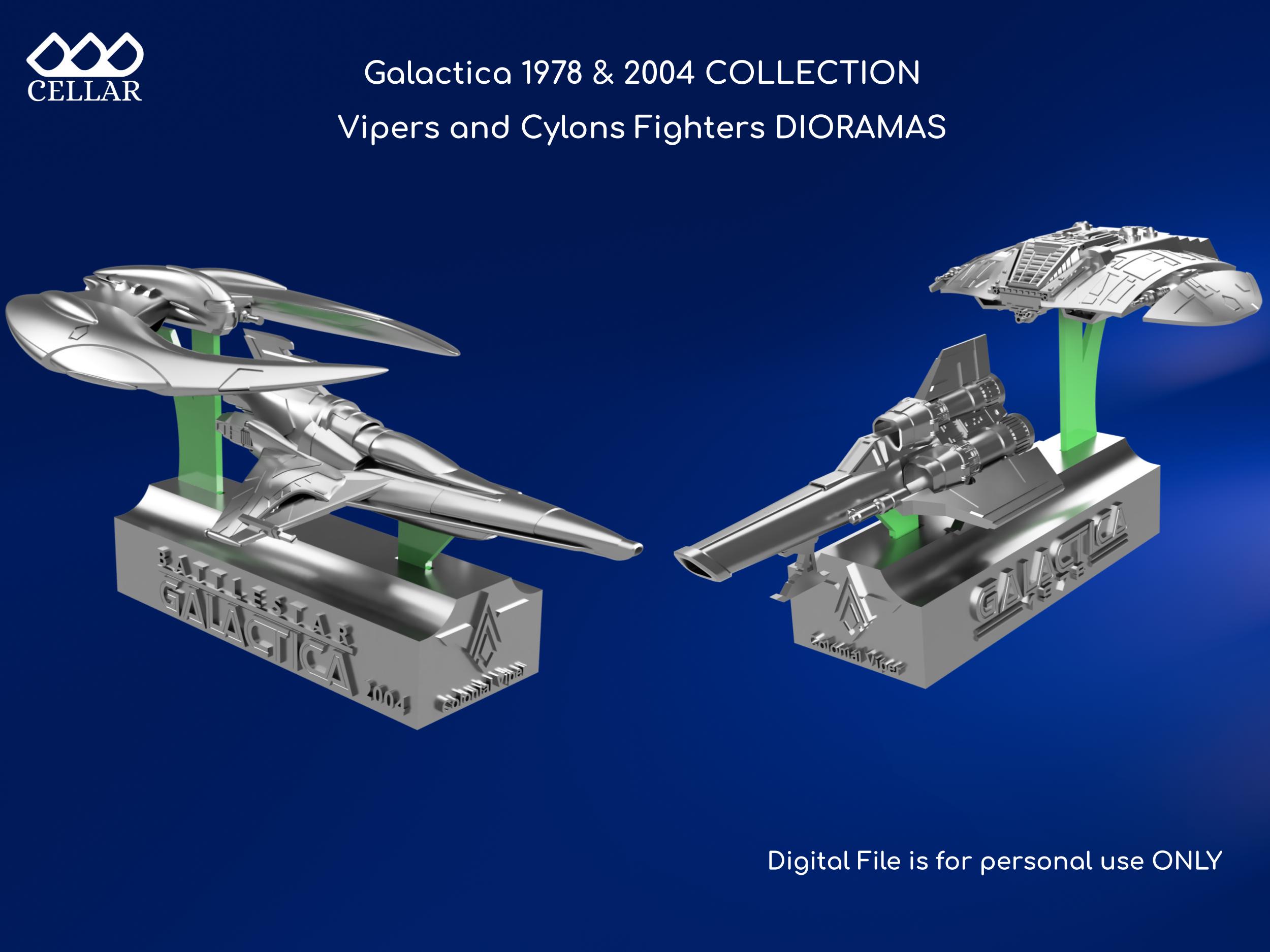 Battlestar Galactica 1978 & 2004 | Viper and Cylon Fighters |sci