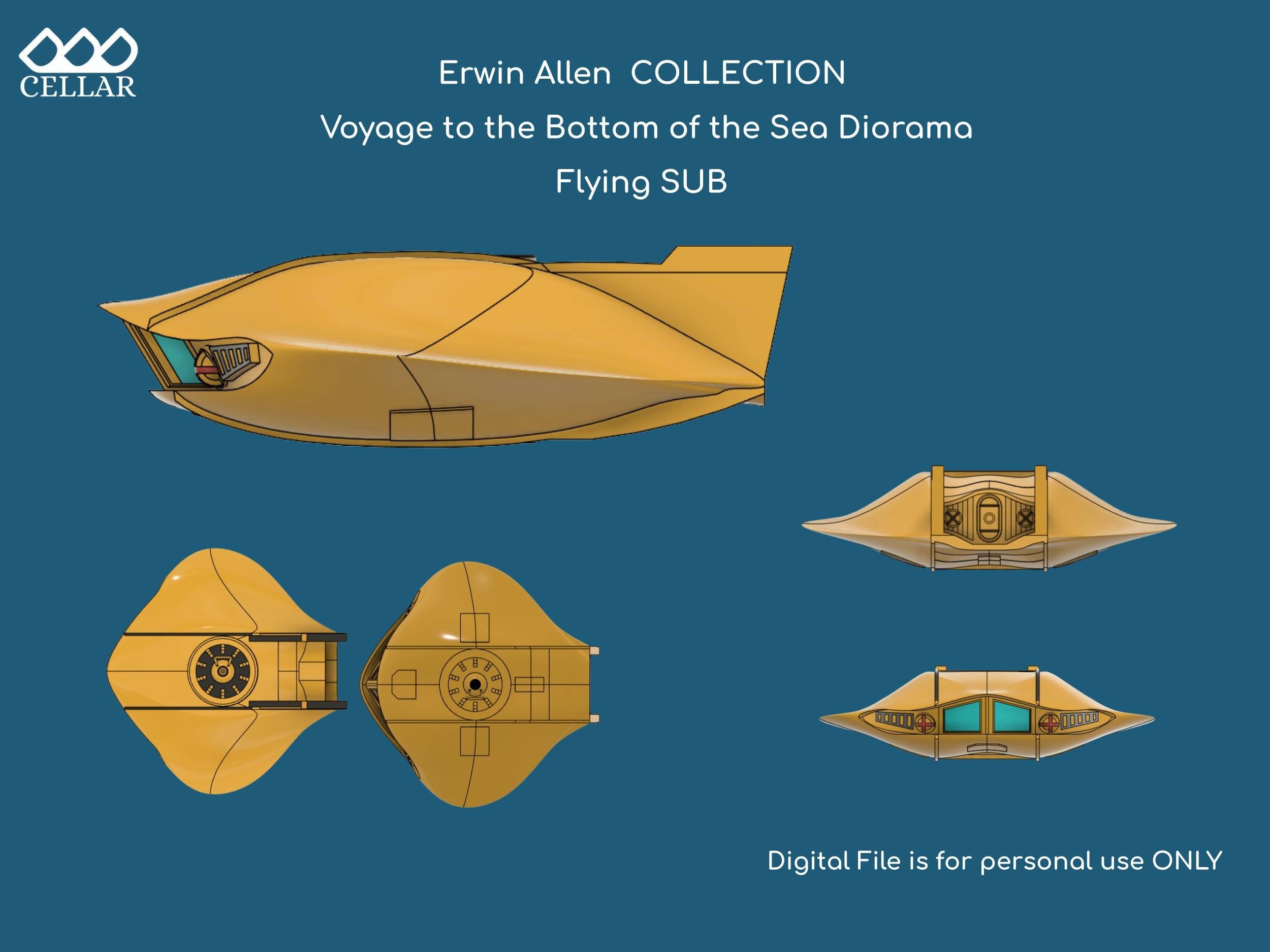 Voyage to the Bottom of the Sea Diorama – SSNR Seaview, Flying Sub - 3D ...