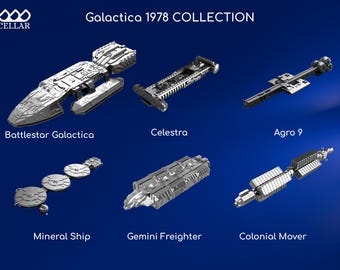 Flota de Battlestar Galactica de 1978 / 10 modelos de naves espaciales de ciencia ficción (archivo digital)