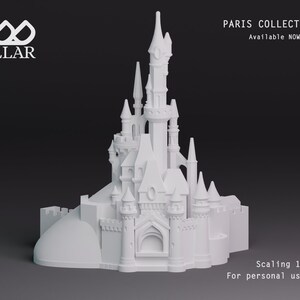 Miniatuurreplica themapark: prinsessenkasteel Parijs | ALLEEN digitaal bestand | 3D-model voor 3D-printer | doe-het-zelf |