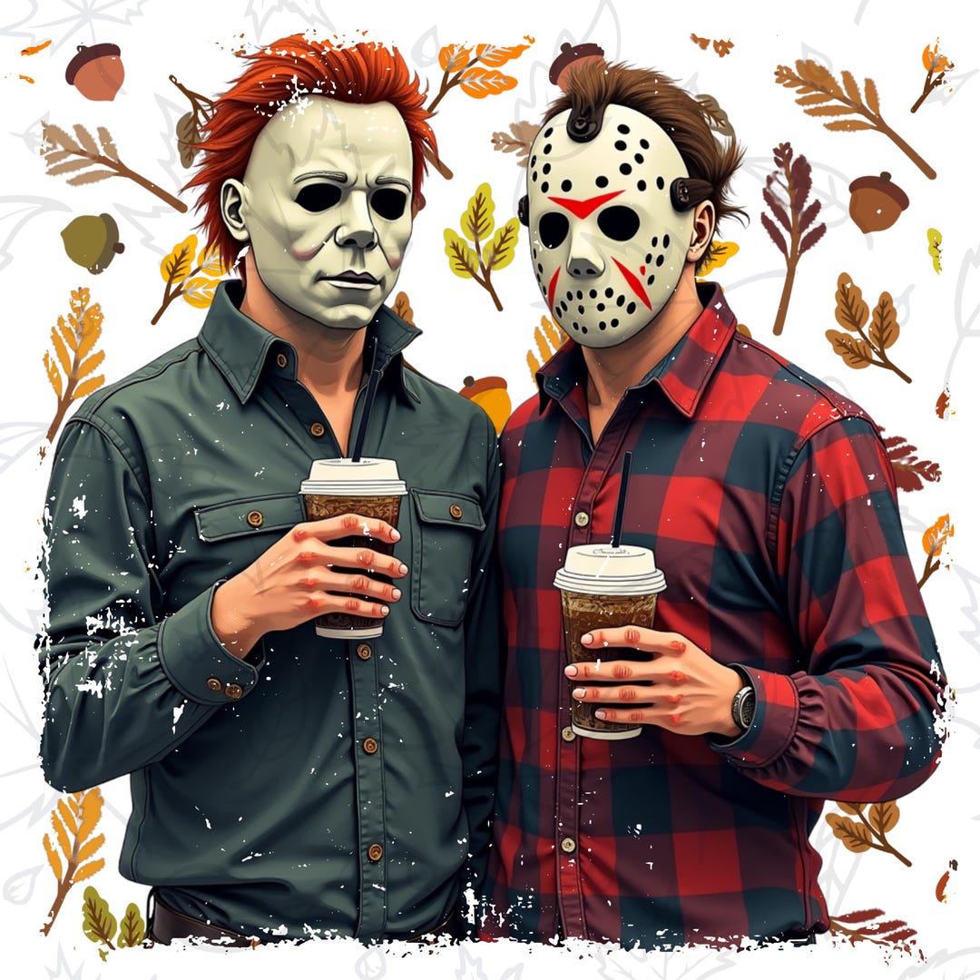 Jason Fall Michael and Jason, Fall, Coffee, Spooky, Trending, Viral, Halloween - Etsy