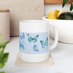 Butterfly Dreams Ceramic Mug ,Butterfly Coffee Cup,Butterfly Cup,Butterfly Glass Cup,Blue Butterfly Cup,Butterfly Mug,Butterfly Coffee Mug