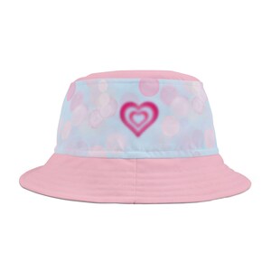 Charming Love Heart Bucket Hat, Cute Summer Accessory, Gift for Her, Beach Wear, Festival Hat, Outdoor Style