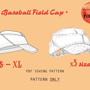 Baseball Feldmütze PDF Schnittmuster | Sofortiger digitaler Download | Leicht Anfänger | DIY Handmade genäht Geschenkidee | NUR Muster