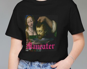 Maneater Renaissance Art Tee, Vintage Artwork Shirt, Classic Artistic Top, Art Lover Gift, Retro Style Graphic Tee, Salome by artist Solario