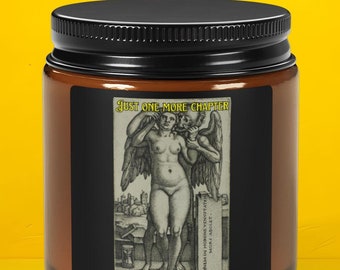Just One More Chapter Candle, Romantasy Book Lover Gift, Reading Gift, Vintage Art Fantasy Book Merch , Demon and Maiden Candle