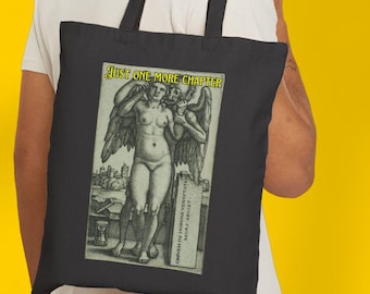 Just One More Chapter Vintage Book Tote, Reading Lover Gift, Vintage Victorian Merch, Jane Eyre, Bronte Library Bag, Book Club, Romantasy