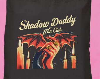 Shadow Daddy Tote, Dark Romantasy Book Club Readers Tote Bag, Gothic Black Tote, Literary Book Lover Gift, Dark Romance Canvas Bag, Shopping
