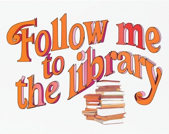 Follow Me to the Library Car Magnet- Book Lovers, Reading Gift, Literary Merch, Bookworm Present, Bookish Decor, Teacher, Librarian Gift