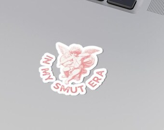 In My Smut Era, Spicy Book Lovers Stickers, romantic Cupid Valentines Day merch, Gifts for book lovers, vintage sticker look