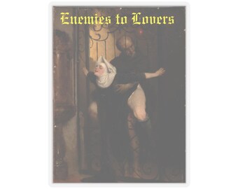 Enemies to Lovers Sticker featuring Heinrich Lossow's The Sin Painting, NSFW Vintage Art decal. Perfect for the romantasy book & art lover