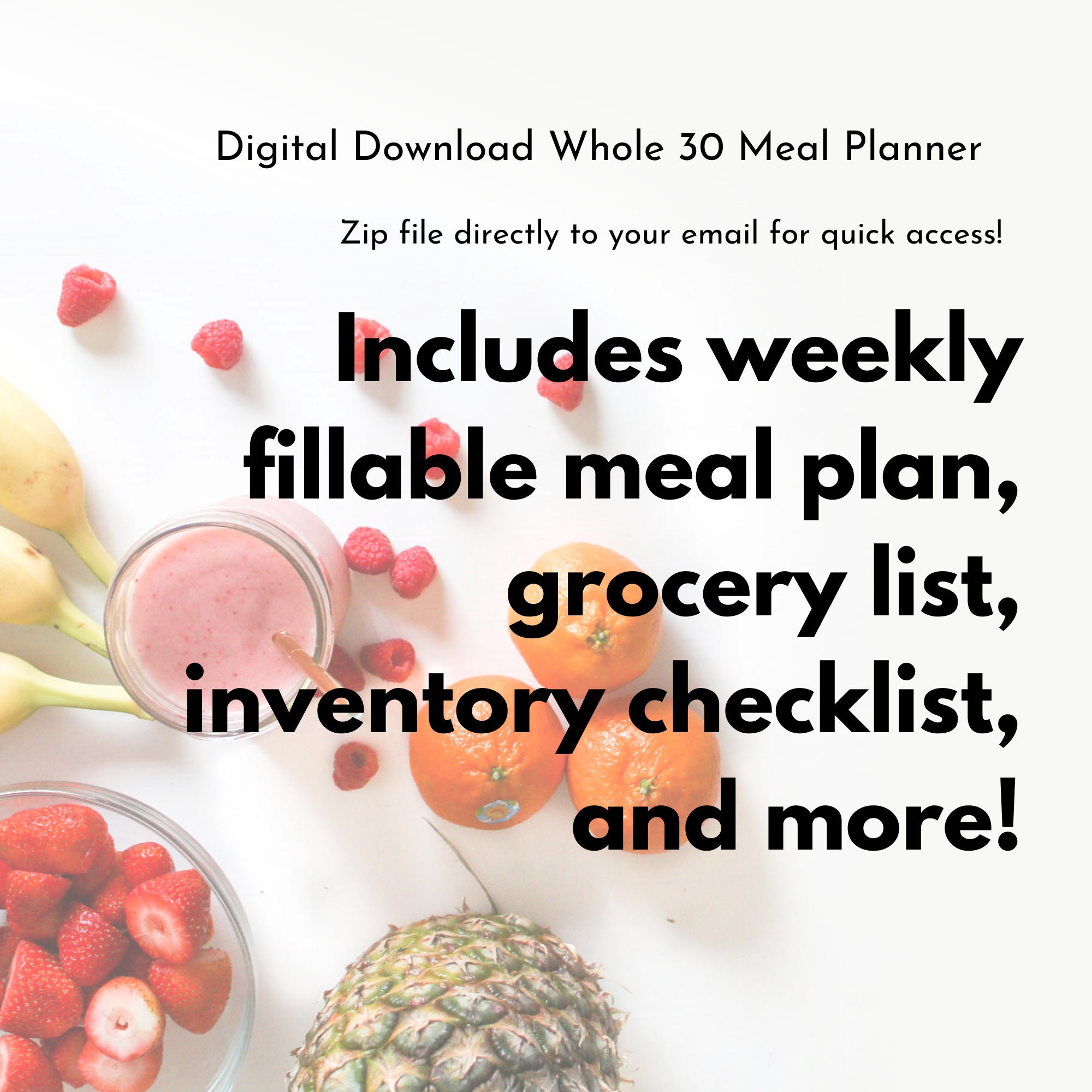 Whole 30 Meal Planner Bundle Printable Healthy Digital - Etsy