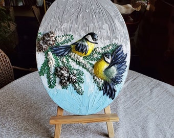 Pájaros, invierno, nieve