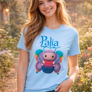 Palia Regenbogen Gepunkteter Schmetterling Plüschi Unisex Shirt