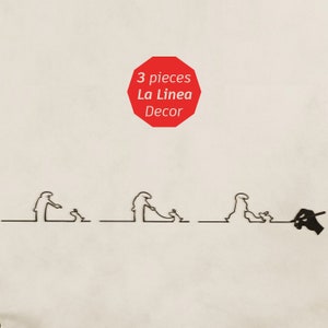 La Linea 3 pezzi Decorazione da parete ''Dog Lover'' - La Linea Ispirata Arte - La Linea Figura - Arte Amante dei Cani - La Linea Wall Art - Regalo Amante dei Cani