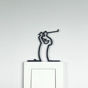 La Linea Golf Player Wall Decor: Minimalist Plexiglass Art