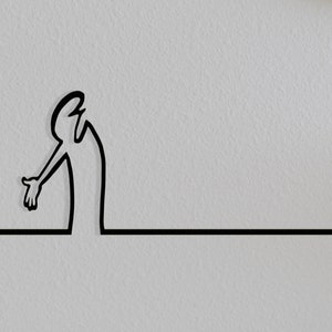 La Linea Wanddeko &#39;&#39; Scolds&#39; - Silhouette La Linea - Wanddekoration La Linea - Lineman - La Linea Wandkunst - Minimalistisch