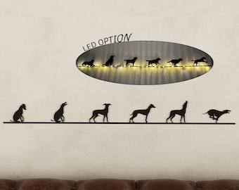 Plexiglass Whippet Wall Decor: Elegant Dog Silhouette Art