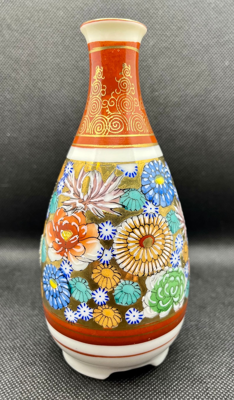 Genuine Kutani Vintage Footed Bud Flower Vase Pair of 2 Marked 6 Etsy