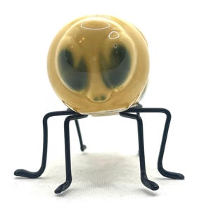 Vintage Ceramic Pottery Honey Bee Lidded Pot MCM Metal Legs circa 1950’s