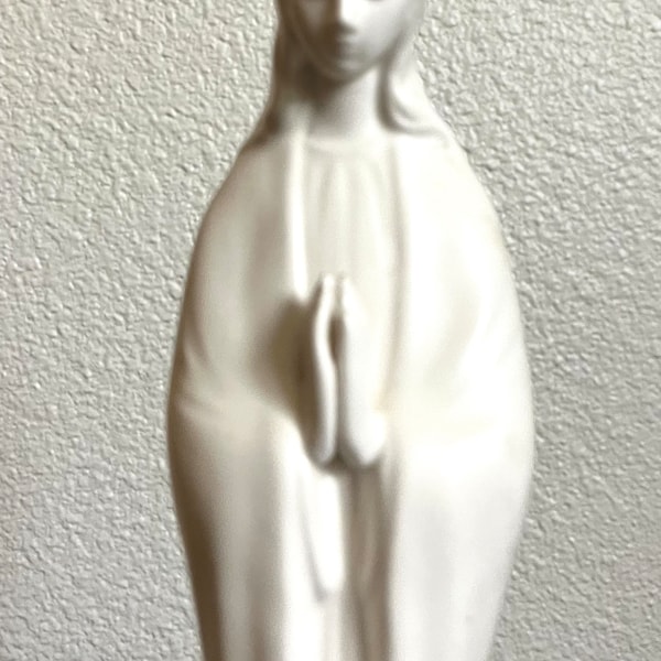 Vintage Inarco Virgin Mary Madonna E - 1448 White Porcelain Planter 12" Japan Christmas religious decor