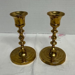 Vintage brass candlesticks candle holders pairs and sets mid century