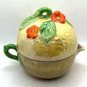 Vintage Hand Painted Lemon Juicer Reamer Pitcher Clown Insert Made In Japan