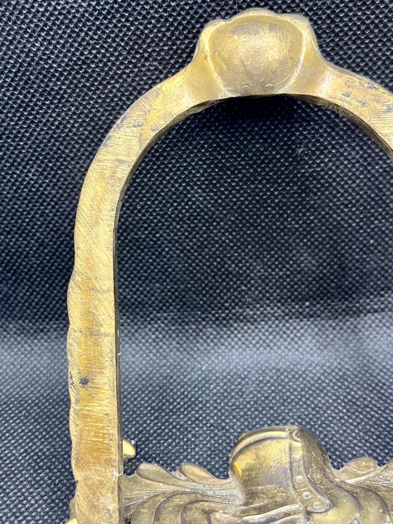 Vintage Brass Heraldic Door Knocker Shield Shaped Coat Of Arms “ Browning “ Bild 16